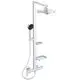 IS-Duschsystem-Alu-m-CFlow-Brausearm-2-Ablagen-2F-HB-u-2F-Kopfbrause-Silver-BD584SI gallery number 1